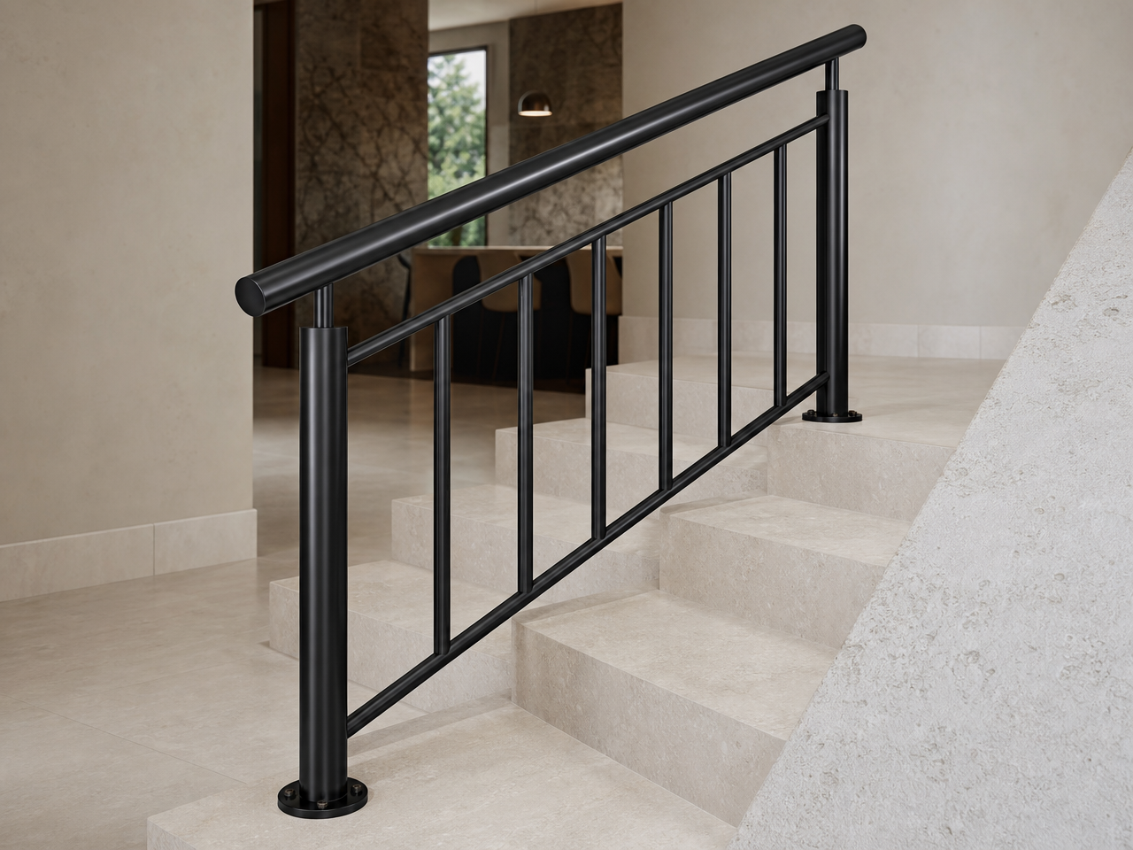 Black PVD stair handrail